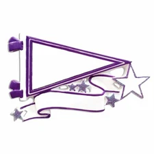 Pennants Purple Personalized Christmas Ornament