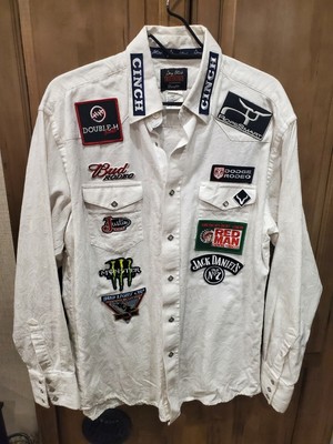 Wrangler Rodeo Contestant Sponsor Cinch Shirt Large L Troubadour