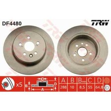 TRW 2x Bremsscheibe hinten 288 Voll für Toyota Avensis Station Wagon