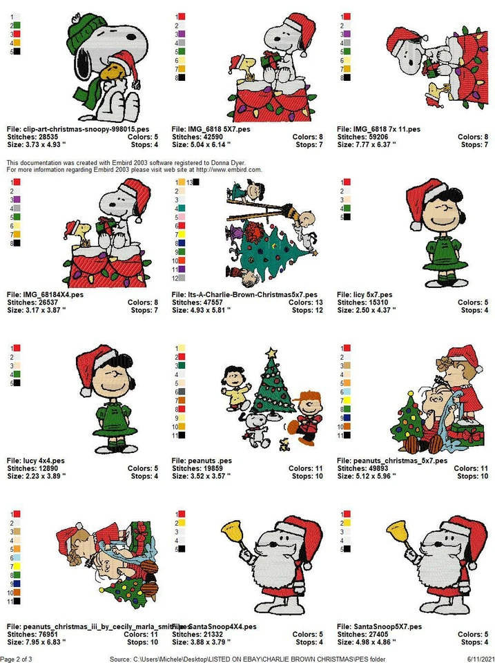 15 DISEÑOS DE MÁQUINA DE BORDAR NAVIDAD PES JEF HUS EXP DST UNIDAD USB Foto 2 de 4