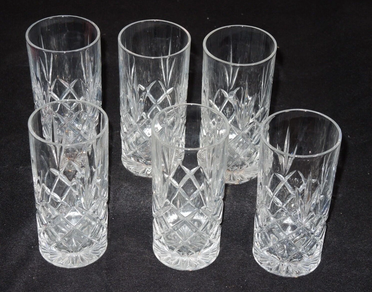 Crystal Highball Drinkware Glass Set Tall Drinking Glasses 12 Ounces Set of  6