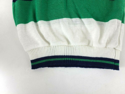 Vtg BULL FROG KNIT ~ Boys Size 6 Collared Pullover Sweater ~ Green, White, Blue - Picture 5 of 7
