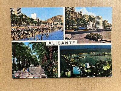 Postcard Alicante Spain Multi View Beach Vintage PC