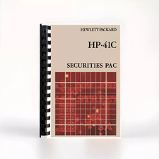 Securities pac manual for Hewlett Packard HP 41CV calculator module