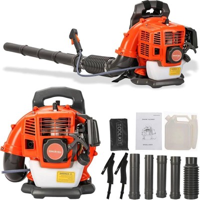 52CC Backpack Gas Leaf Blower Gasoline Powered Snow Blower 550CFM 2Stroke 1.25KW