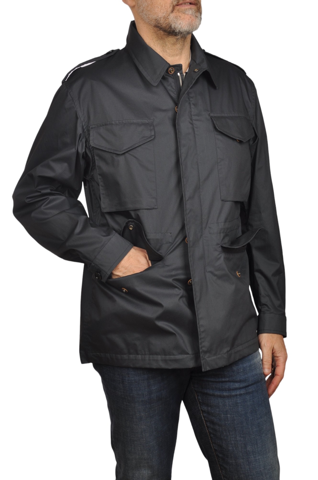 Полевая куртка da Uomo Limpermeabile Taglia 48-50 темно-синего цвета