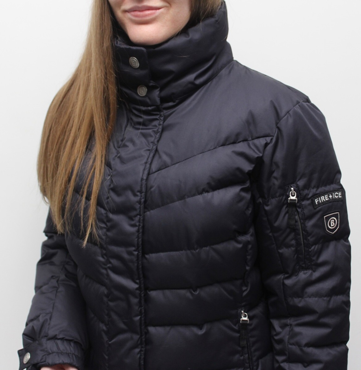 Women's BOGNER FIRE+ICE Ski Down Puffer Jacket Coat Navy Size US12