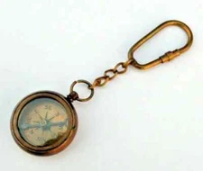 Antique marine Collectible Brass Compass key Chain Nautical Key Ring Best Gift