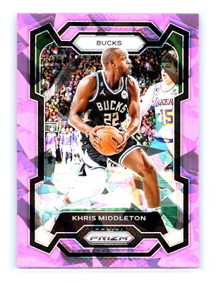 2023-24 Panini Prizm Basketball #60 Khris Middleton Pink Ice Prizm Bucks
