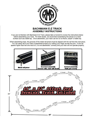 #ad Bachmann HO Scale Nickel Silver EZ Track 44quot; X 82quot; Offset Oval Set Model Train $173.25
