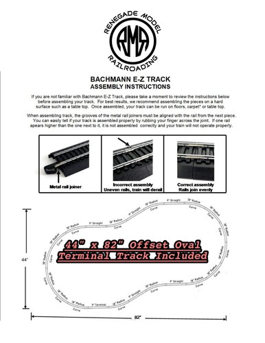 Bachmann HO-Skala E-Z Track Oval Starter-Set - Neusilberschienen, 142x96 Cm, Mit Geschwindigkeitsregler