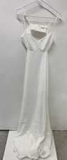 Reformation Womens 4 Astor Dress Ivory White Spaghetti Strap Bridal Crepe Gown