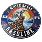 Vintage White Eagle Gasoline Sign - Gas Pump Station Porcelain Sign