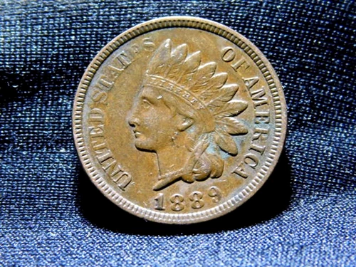 1889 Indian Head Cent XF / AU