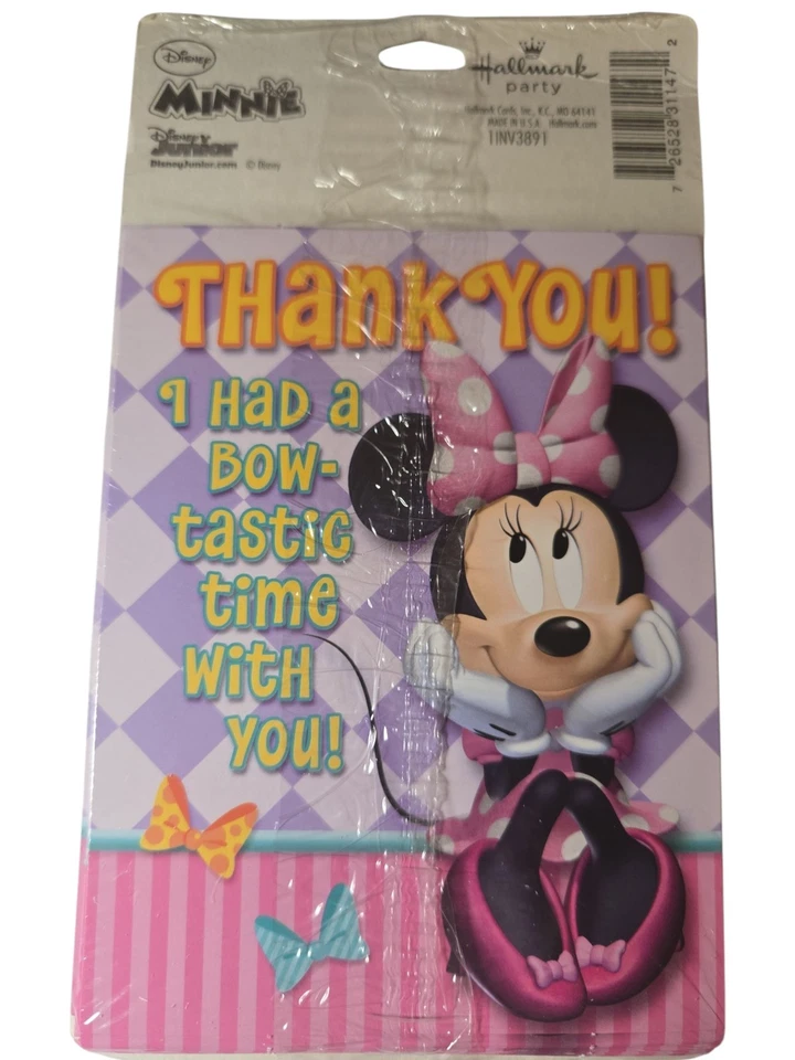 8Minnie Mouse Tarjetas de Invitación de Cumpleaños Infantil con Sobres +8 Postales Foto 3 de 3