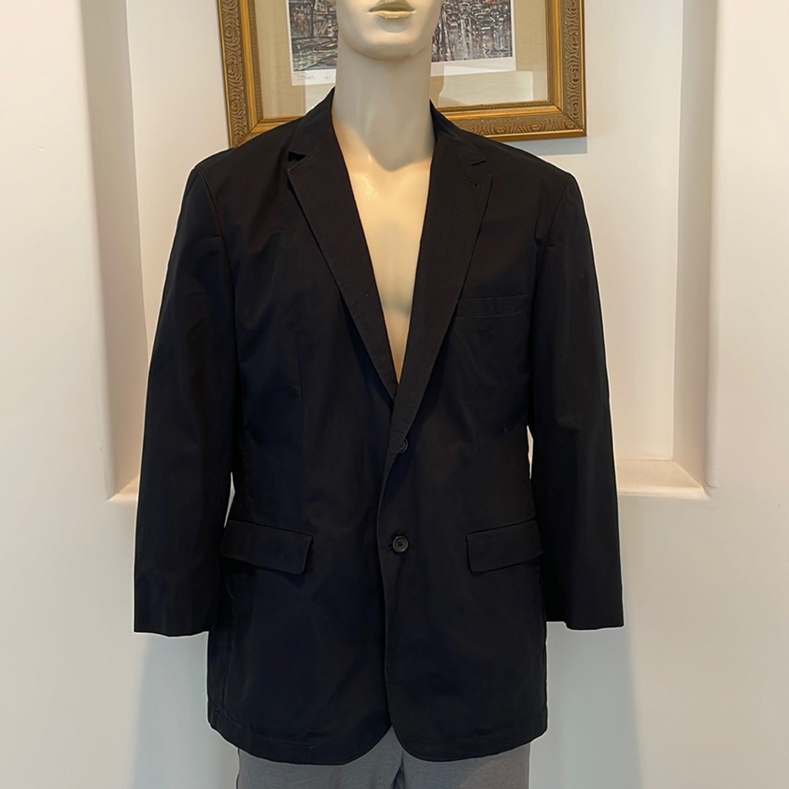 CALIBRATE  Men’s Blazer Black Cotton Blend 1 Vent 2 Buttons Size XL