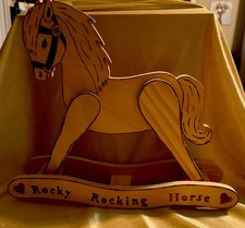 2012 Hand Made wooden rocking horse 10 tall 12 Long Detailed For Dolls Decor