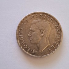 1945 Great Britain Silver Florin 2 Shillings George VI AU BU WW2 Silver Coin