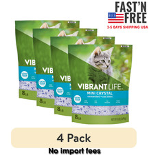 4 pack Vibrant Life Mini Crystal Cat Litter, Unscented, 8 lb Bag