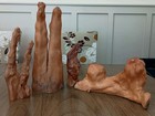 Vintage Hand Carved Naughty Nature Wood Root Sculpture Lot — Erotic Folk Art 4pc