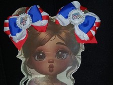 Perfect for 4th of July     Red, White  Blue Girls Hair Bow   Cute Patriotic