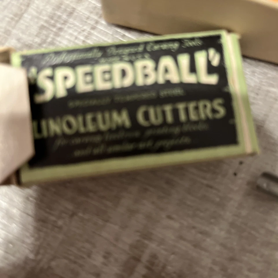 Mango cortador de linóleo Speedball Asst. en caja vintage con 5 cortadores surtidos Foto 4 de 4