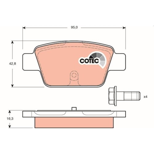 Bremsbelagsatz Scheibenbremse TRW GDB1485 Cotec FüR Alfa Romeo Fiat Lancia-image
