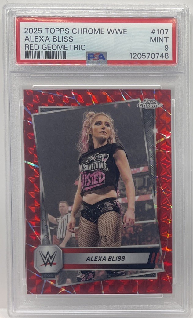 2025 Topps WWE Chrome Alexa Bliss #107 Red Geometric #2/5 PSA 9 SP SSP