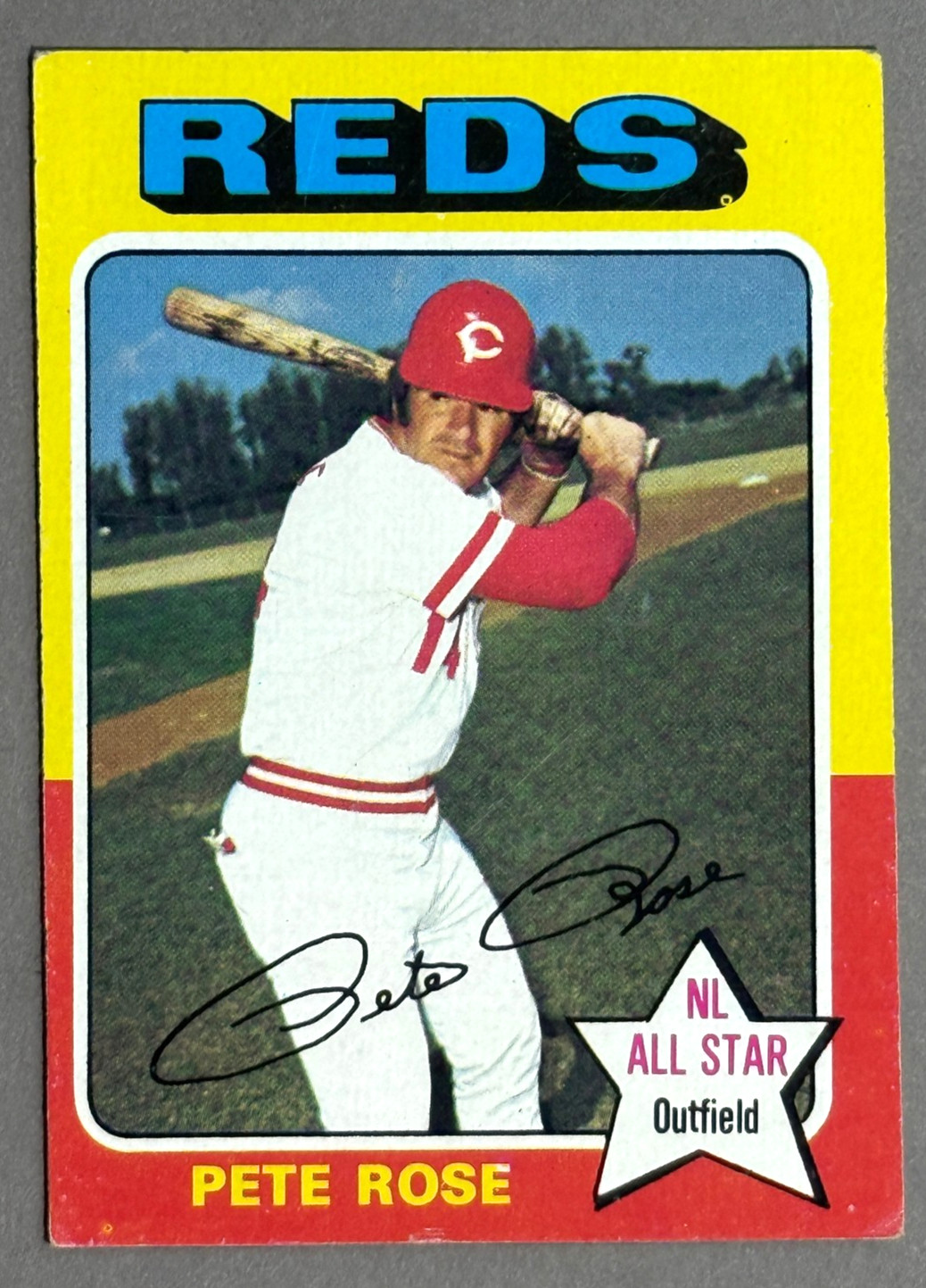 1975 Topps #320 Pete Rose VG/VG-EX Cincinnati Reds. No crease