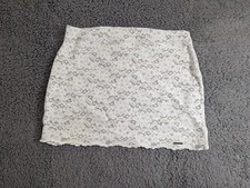 Abercrombie Fitch Mini Skirt Womens M White Floral Lace Lined Feminine