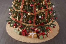 Falda árbol tostado arpillera Navidad Navidad Navidad 48"