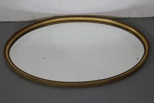 Wandspiegel Vintage Holz Garderobenspiegel Oval Gold Retro Antik Stil