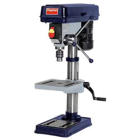 Dayton 16N196 Bench Drill Press, Belt Drive, 1/3 Hp, 120V Ac V, 10 In Swing, 5