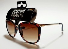 Foster Grant Women's Large Stylish Tort/Gold Sunglasses  Free Case E1 
