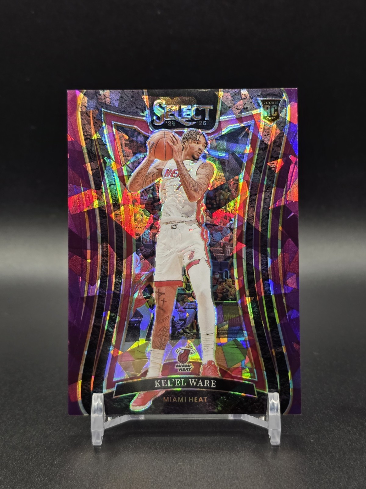 2024-25 Panini Select - Kel'el Ware #372 Purple Cracked Ice Prizm /99 (RC)