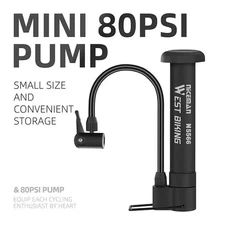WEST BIKING 80 PSI Bike Floor Pump Schrader Valve Balloon Inflation Bicycle Pump