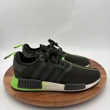 Size 8.5 Adidas Mens NMD R1 J ‘Yoda’ Black/solar Green Sneakers Shoes