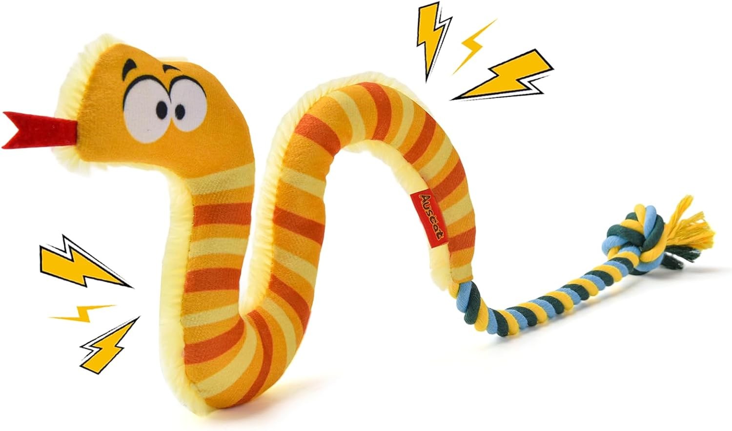AUSCAT Plush Dog Rope Toy, Durable Squeaky Dog Toys for Puppy Small Medium Dogs