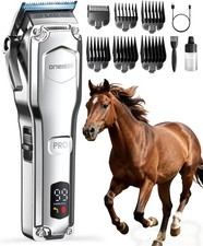 oneisall Cordless Horse Clippers,Ultra Quiet Heavy Duty Horse Clipper,Lightweigh