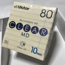 Victor CLEAR MD 80min MiniDisc Recording Media 10 Pack Factory Sealed new
