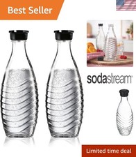 Stylish 0.6L Glass Carafe Twin Pack - Ideal for Carbonating Drinks Effortlessly