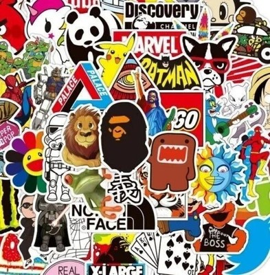 100 PCS cool brand sticker stickers Vinyl Skateboard   Pack Logo Decals