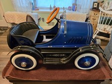 Estate Blue Roadster Pedal Car - Age Unknown - Heavy Gauge Metal - Near Mint