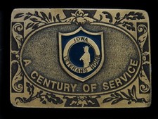 UB07103 NOS VINTAGE 1987  IOWA VETERAN'S HOME A CENTURY OF SERVICE  BUCKLE