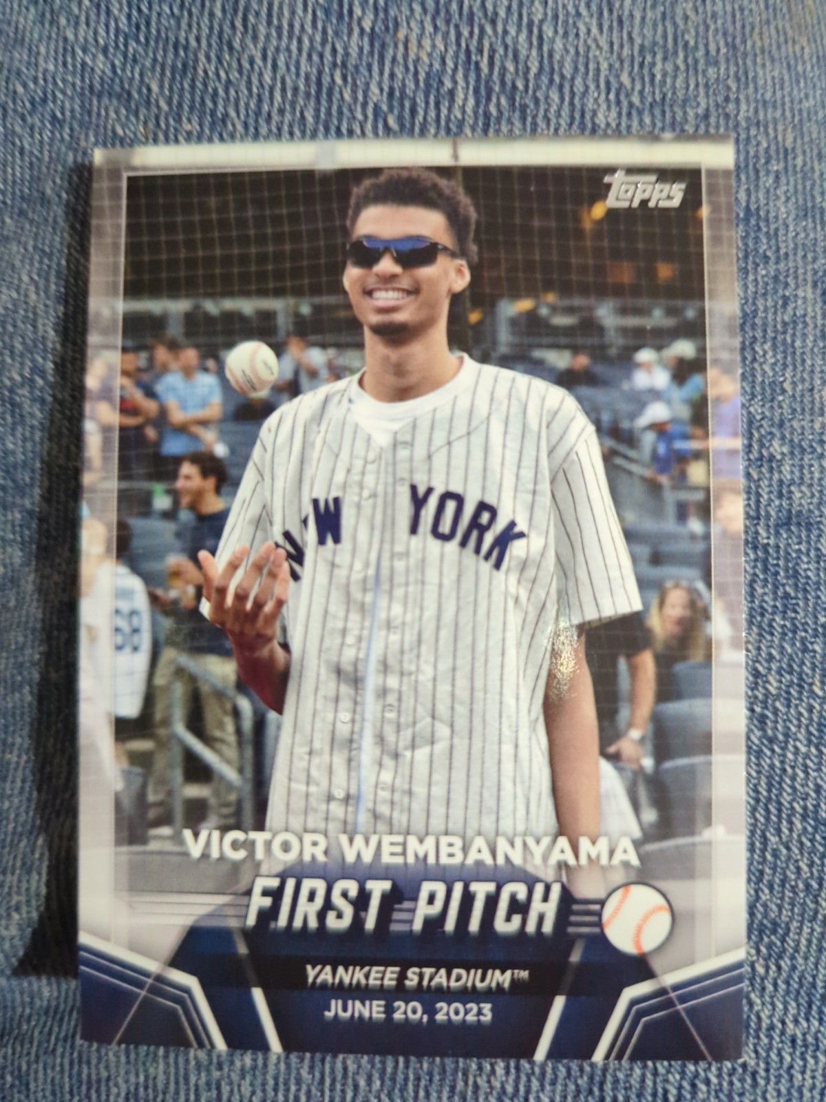 2024 Topps Series 2 Victor Wembanyama First Pitch #FP-1 Yankees Spurs