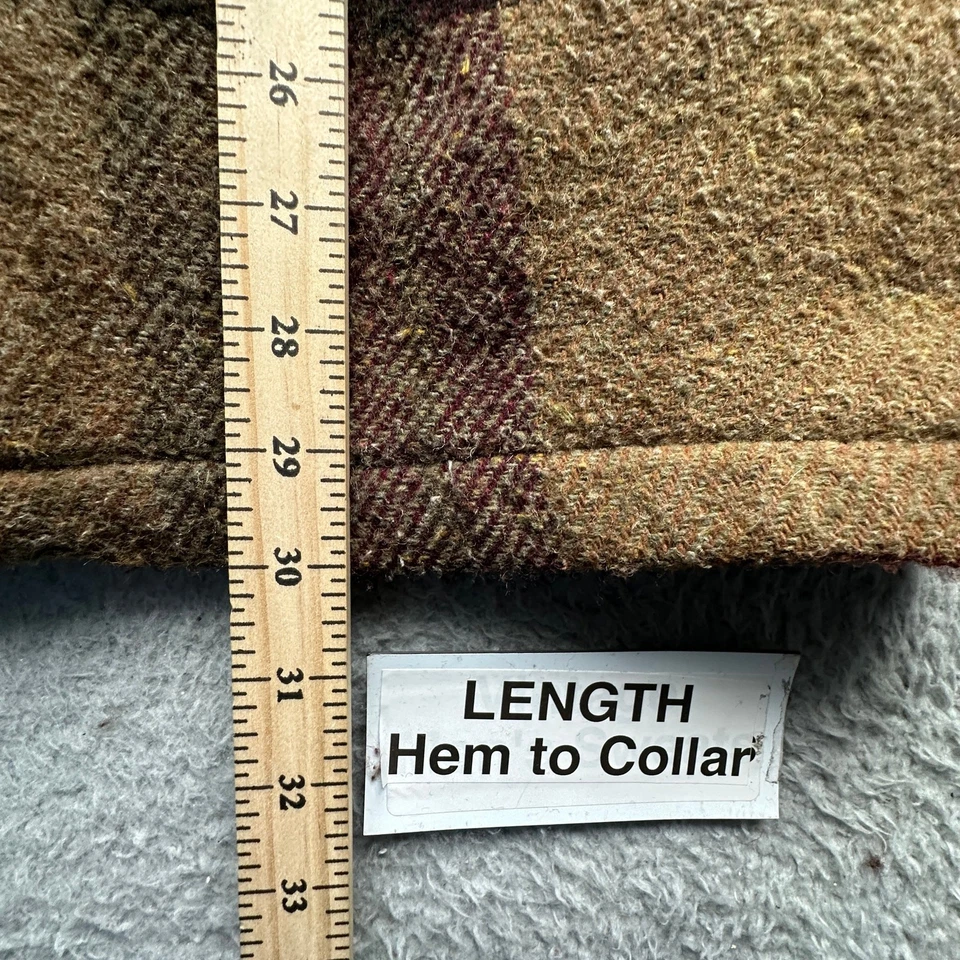 Chaqueta De Colección Años 70 Cal Craft Lana Sherpa Forrada Cremallera Franela Cuadros Para Hombres XL Marrón Foto 4 de 4