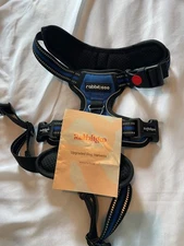 rabbitgoo No Pull Dog Harness Adjustable Reflective Control Handle Medium Blue
