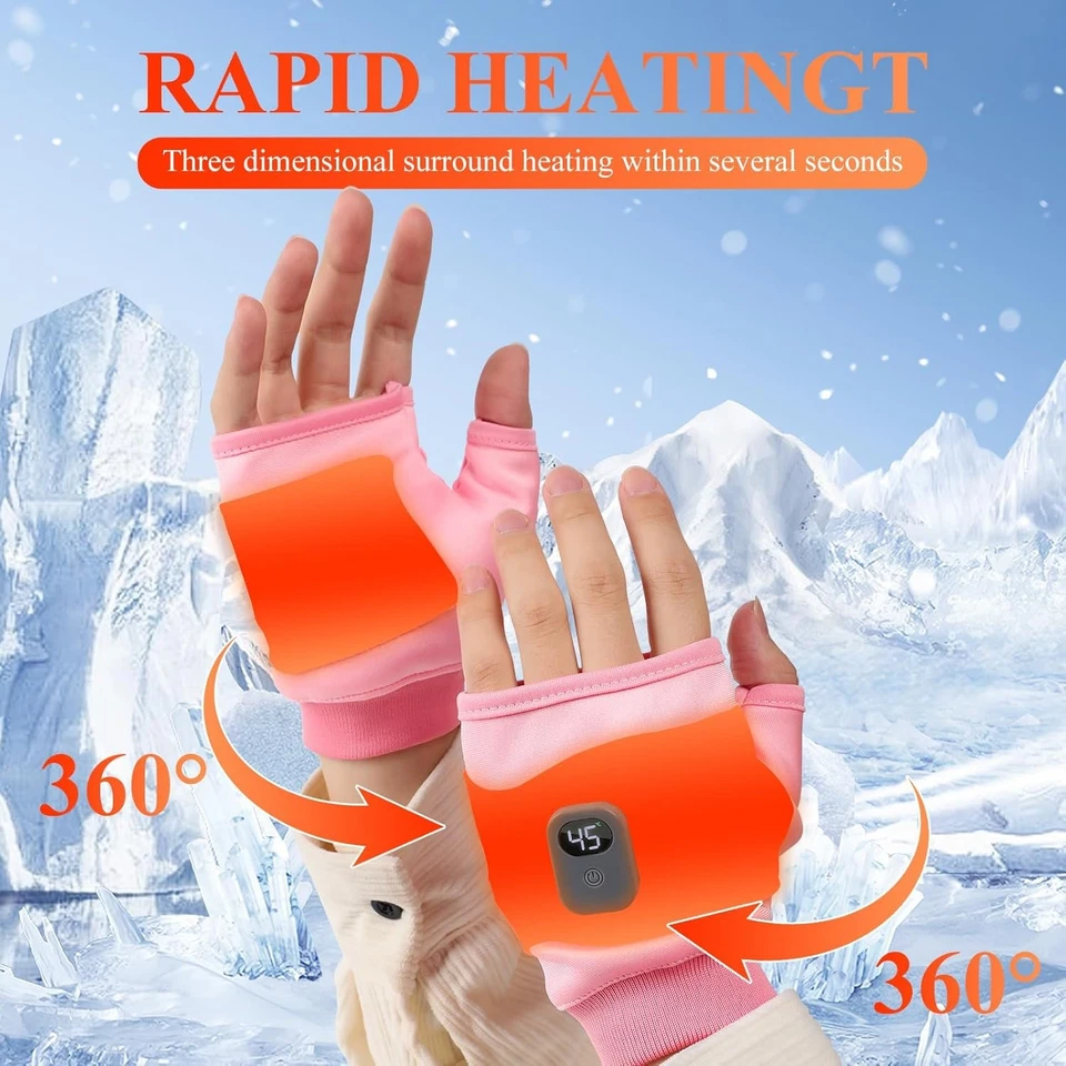 Unisex Heated Gloves Portable Fingerless Heating Gloves Outdoor Heating Socks - Image 2 of 4