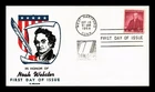 US COVER NOAH WEBSTER FIRST DAY ISSUE C GEORGE THERMOGRAPHED CACHET
