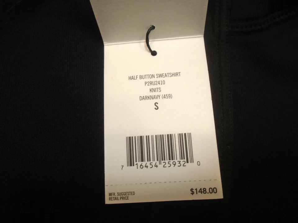 Jack Spade Cotton Blend Half-button Sweater Sweatshirt NWT Small $148 Navy - Image 3 of 4